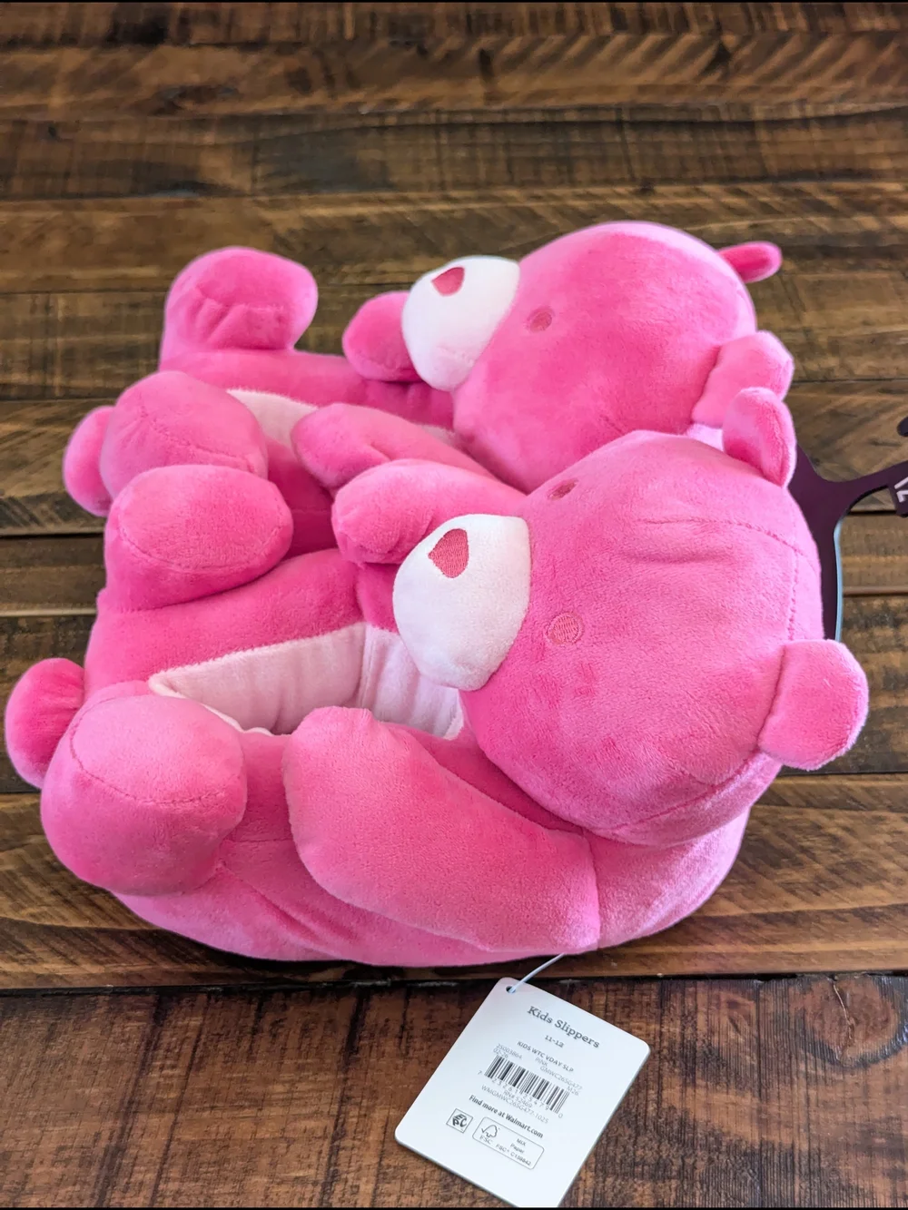 Way To Celebrate Kids Gummy Bear House Slippers Youth Size 11-12 Pink NWT